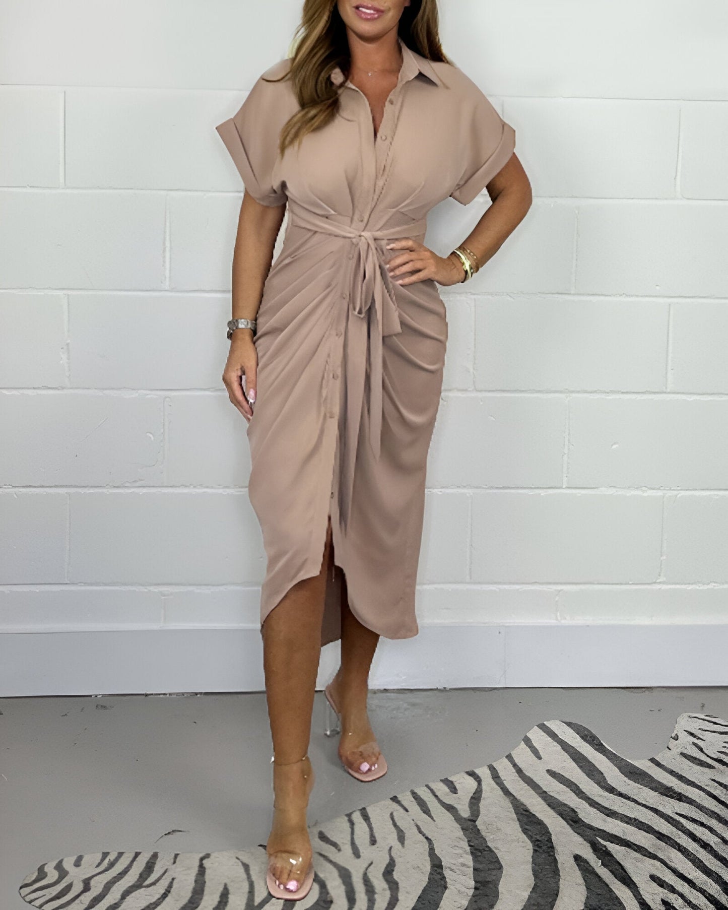 Amanda™ | Elegant veckad klänning
