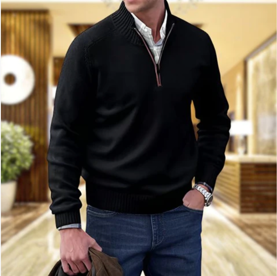 Karl™ | Elegant kashmirtröja med dragkedja