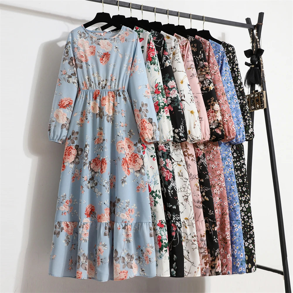Freja™ | Sommaräng blå - Boho klänning
