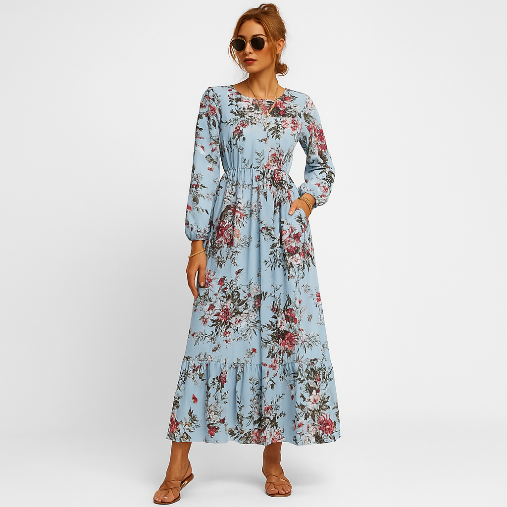 Astrid™ | Bohemisk klänning med blommönster