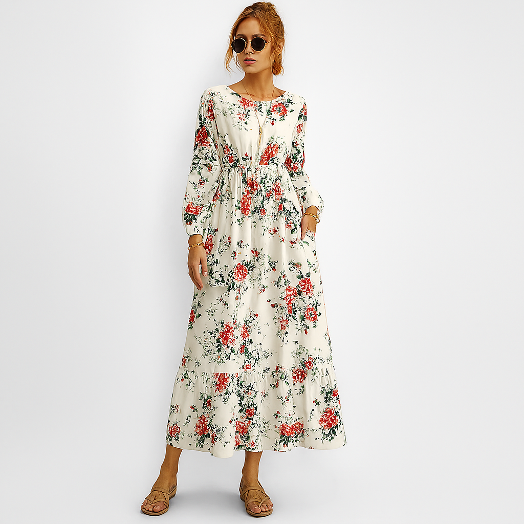Astrid™ | Bohemisk klänning med blommönster