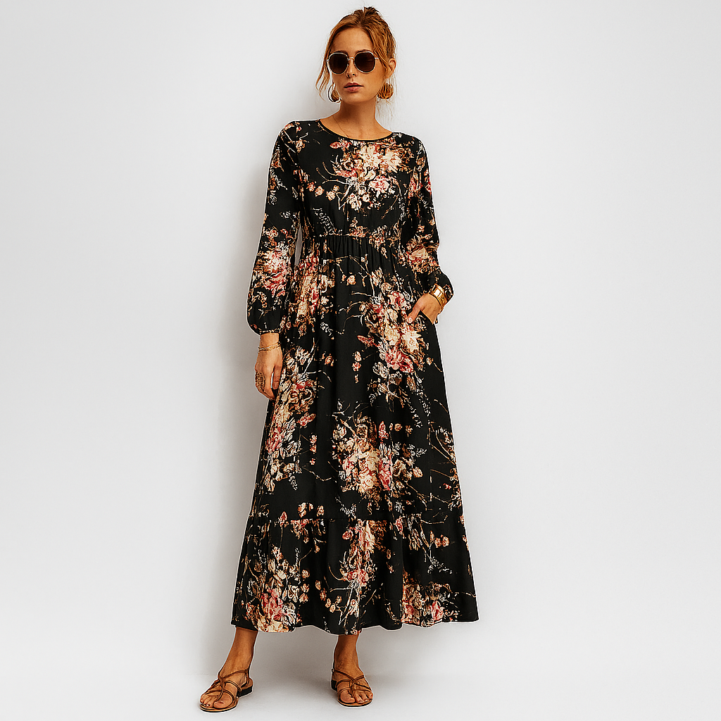 Astrid™ | Bohemisk klänning med blommönster