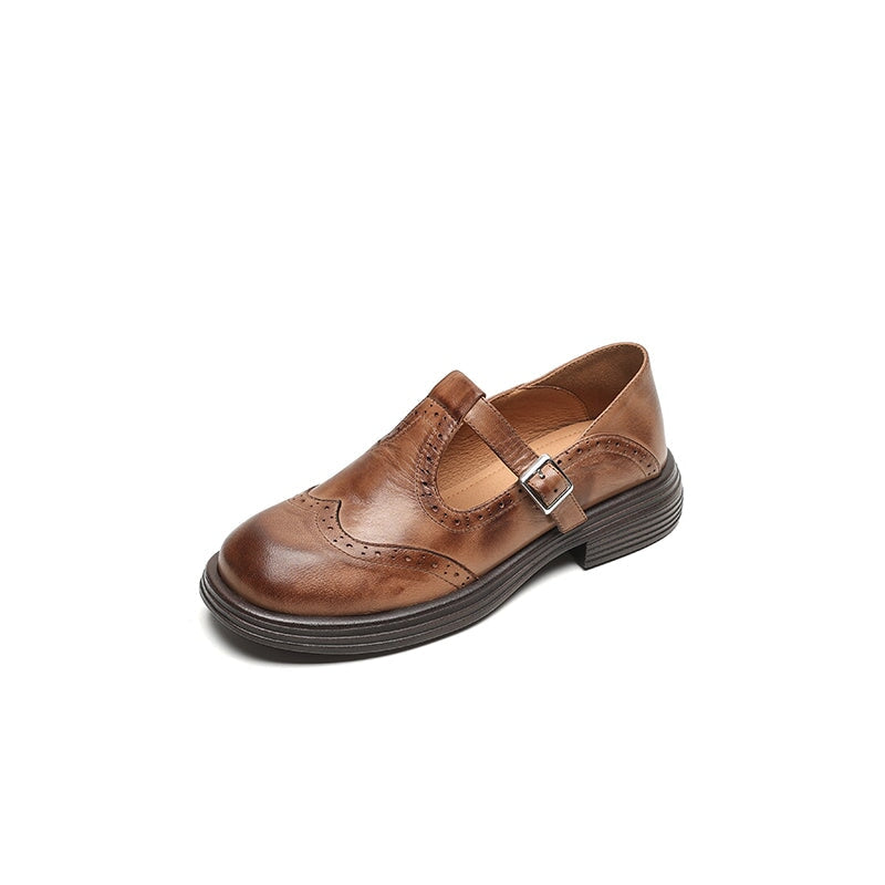 Ida™ | Tidlösa Brogues i Mjukt Läder med Vintagekänsla