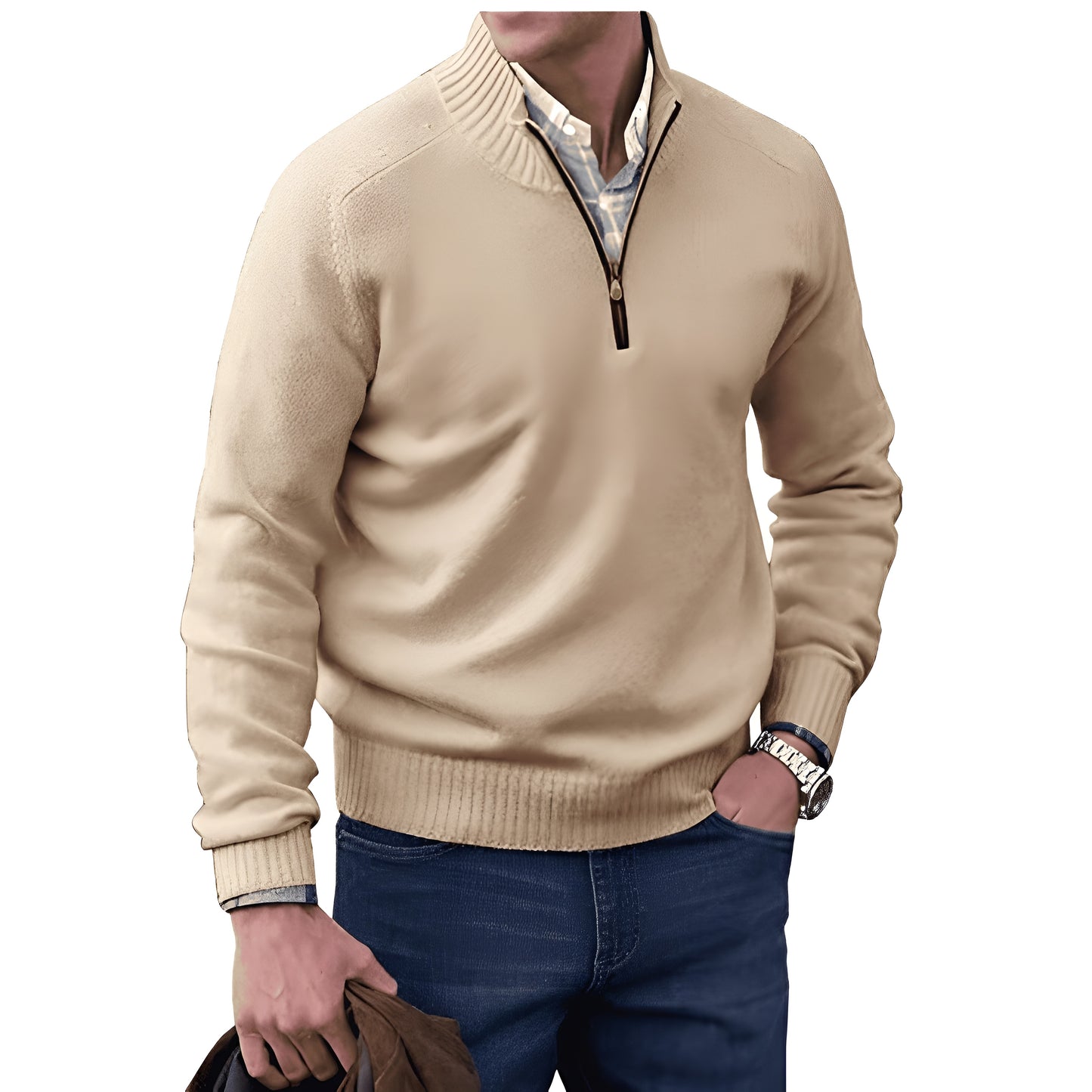 Karl™ | Elegant kashmirtröja med dragkedja