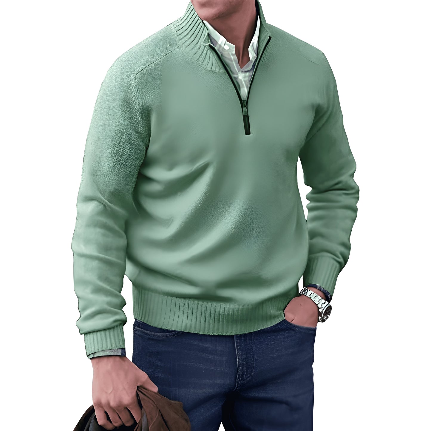 Karl™ | Elegant kashmirtröja med dragkedja