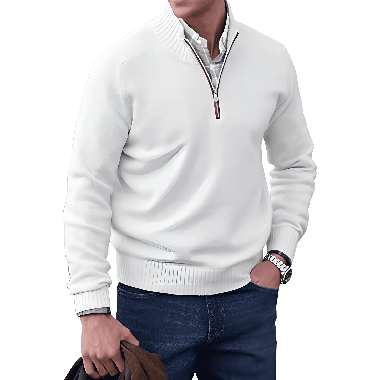 Karl™ | Elegant kashmirtröja med dragkedja