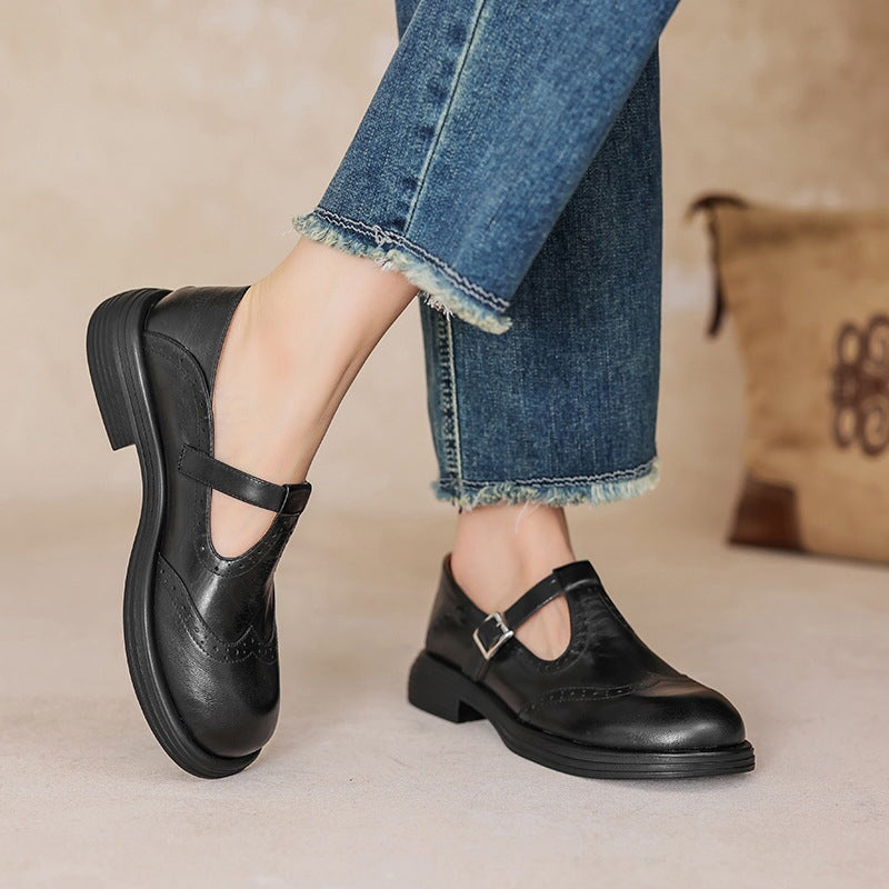 Ida™ | Tidlösa Brogues i Mjukt Läder med Vintagekänsla