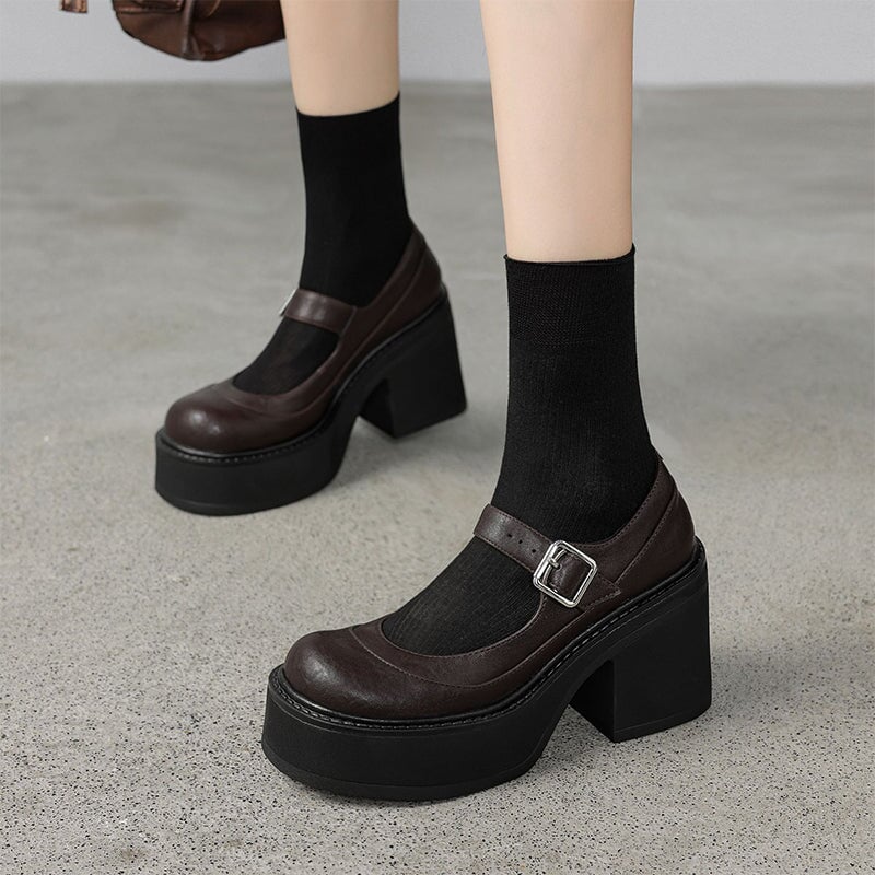 Agnes™ | Moderna Mary Janes med Tjock Sula och Elegant Höjd