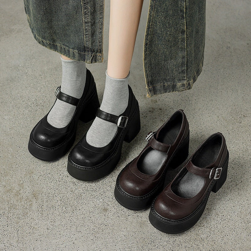 Agnes™ | Moderna Mary Janes med Tjock Sula och Elegant Höjd