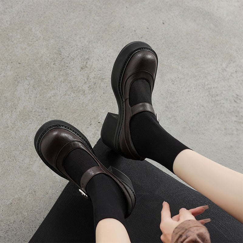 Agnes™ | Moderna Mary Janes med Tjock Sula och Elegant Höjd
