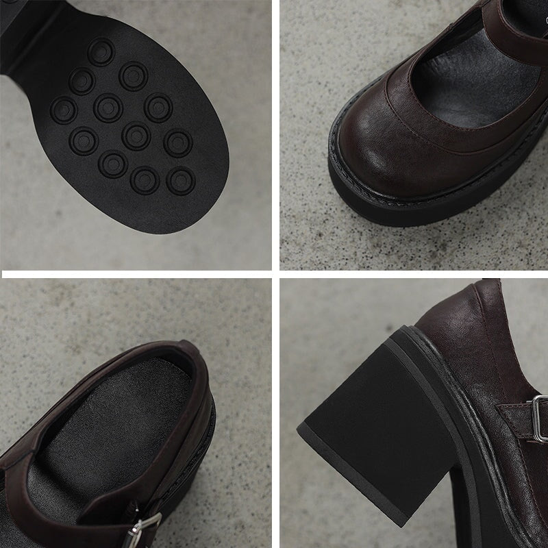 Agnes™ | Moderna Mary Janes med Tjock Sula och Elegant Höjd