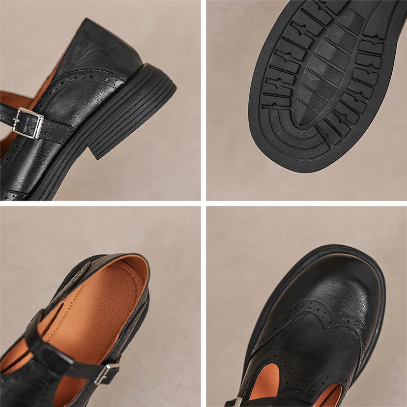 Ida™ | Tidlösa Brogues i Mjukt Läder med Vintagekänsla