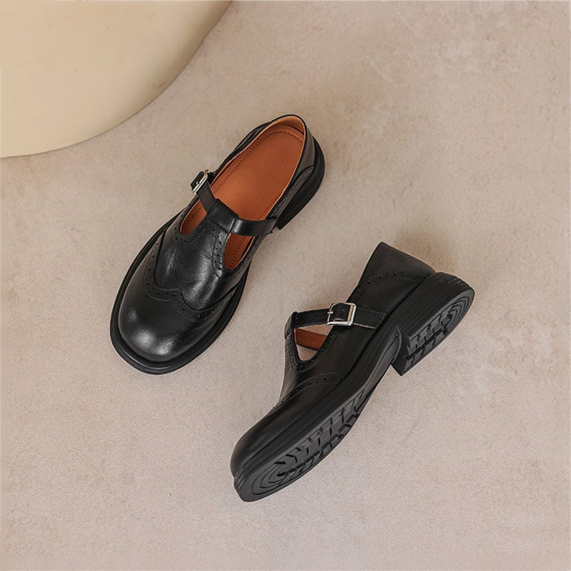 Ida™ | Tidlösa Brogues i Mjukt Läder med Vintagekänsla