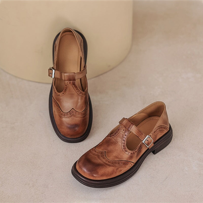 Ida™ | Tidlösa Brogues i Mjukt Läder med Vintagekänsla