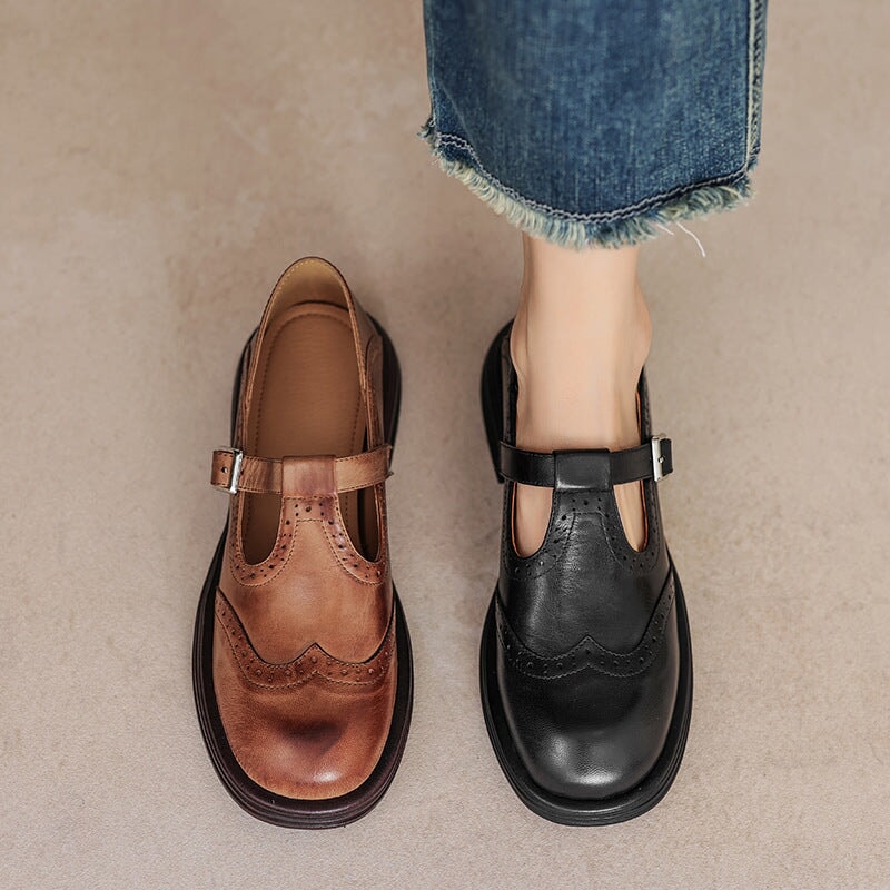 Ida™ | Tidlösa Brogues i Mjukt Läder med Vintagekänsla