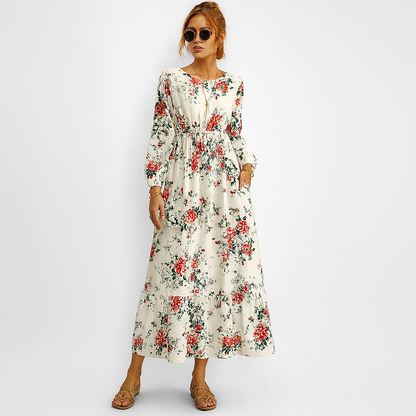 Astrid™ | Bohemisk klänning med blommönster