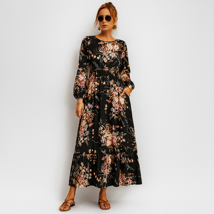 Astrid™ | Bohemisk klänning med blommönster
