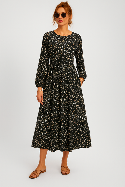 Freja™ | Sommaräng blå - Boho klänning