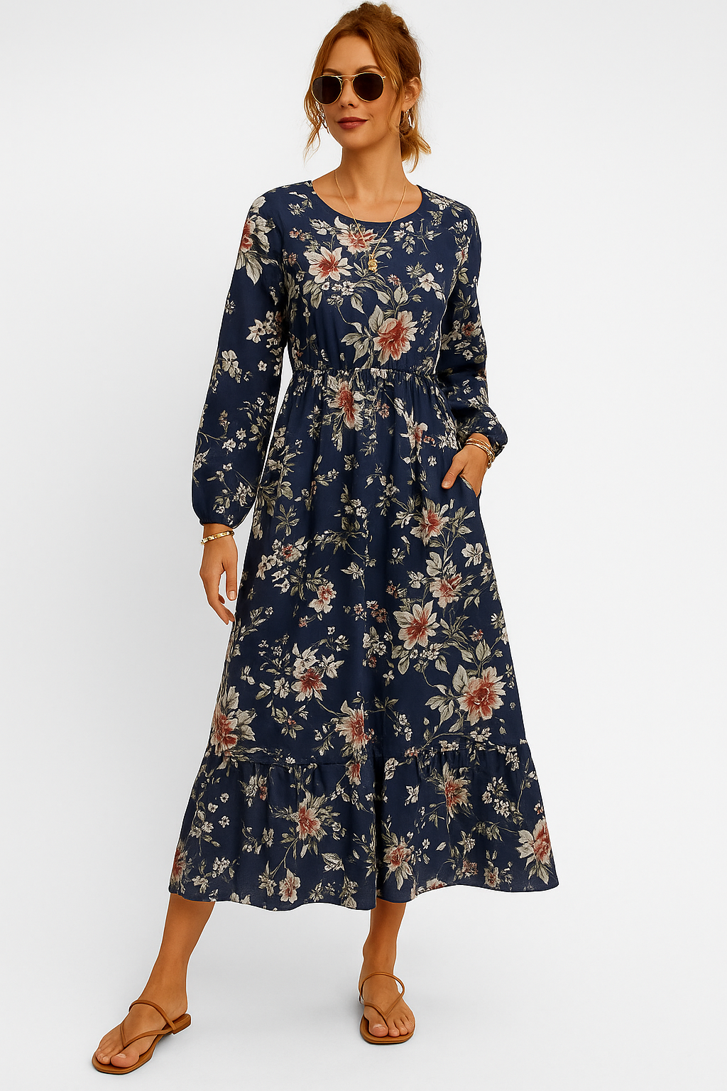 Astrid™ | Midnatt Blomma - Boho klänning