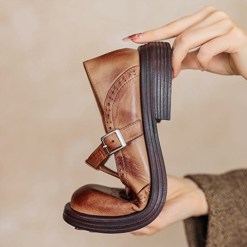 Ida™ | Tidlösa Brogues i Mjukt Läder med Vintagekänsla