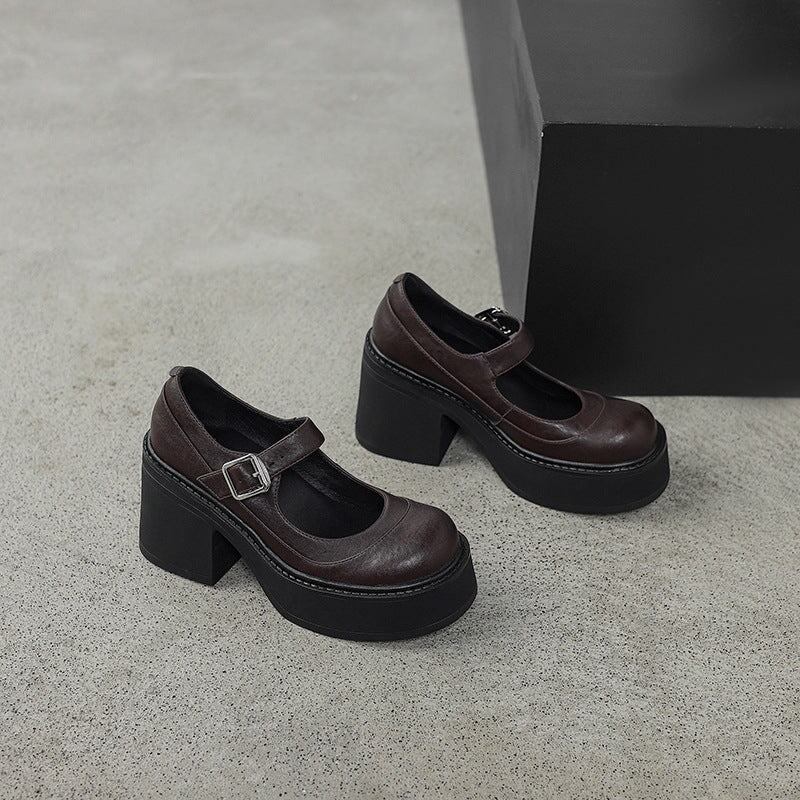 Agnes™ | Moderna Mary Janes med Tjock Sula och Elegant Höjd