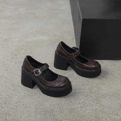 Agnes™ | Moderna Mary Janes med Tjock Sula och Elegant Höjd