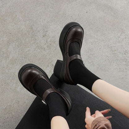 Agnes™ | Moderna Mary Janes med Tjock Sula och Elegant Höjd
