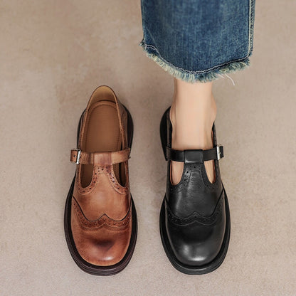 Ida™ | Tidlösa Brogues i Mjukt Läder med Vintagekänsla